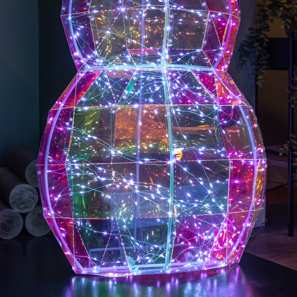 image 1 of 91cm DreamLights Iridescent Christmas Snowman with 400 White LEDs