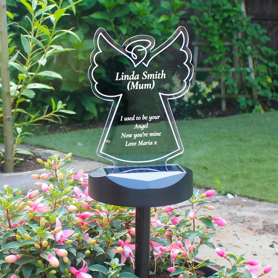 image 1 of Personalised Angel Memorial Outdoor Solar Light