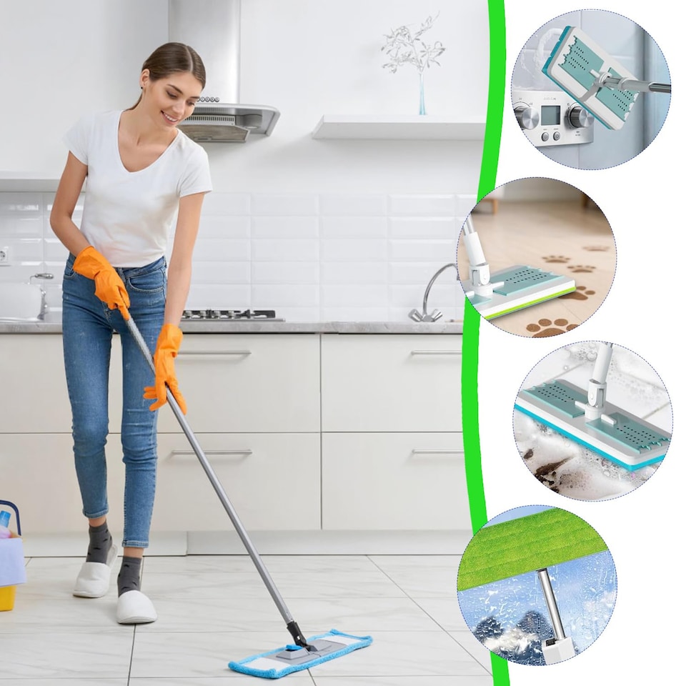 3-Pack High-Performance Microfiber Mop Refills - Multi-Surface Cleaning ...