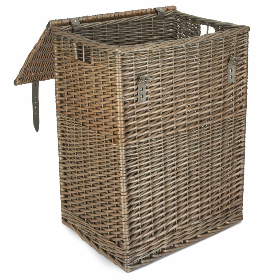 image 1 of Wicker Large Antique Wash Vintner Storage Picnic Basket Brown | Brown | One Size