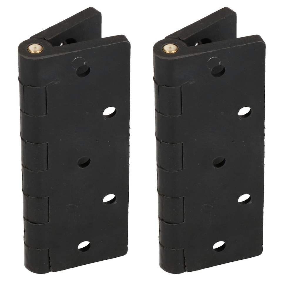 image 1 of Black Reinforced Nylon Plastic Hinge 67x102mm Italian Made Industrial Quality 2PK Black