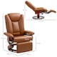 image 3 of HOMCOM PU Leather Reclining Armchair with Footrest for Living Room, Brown Brown