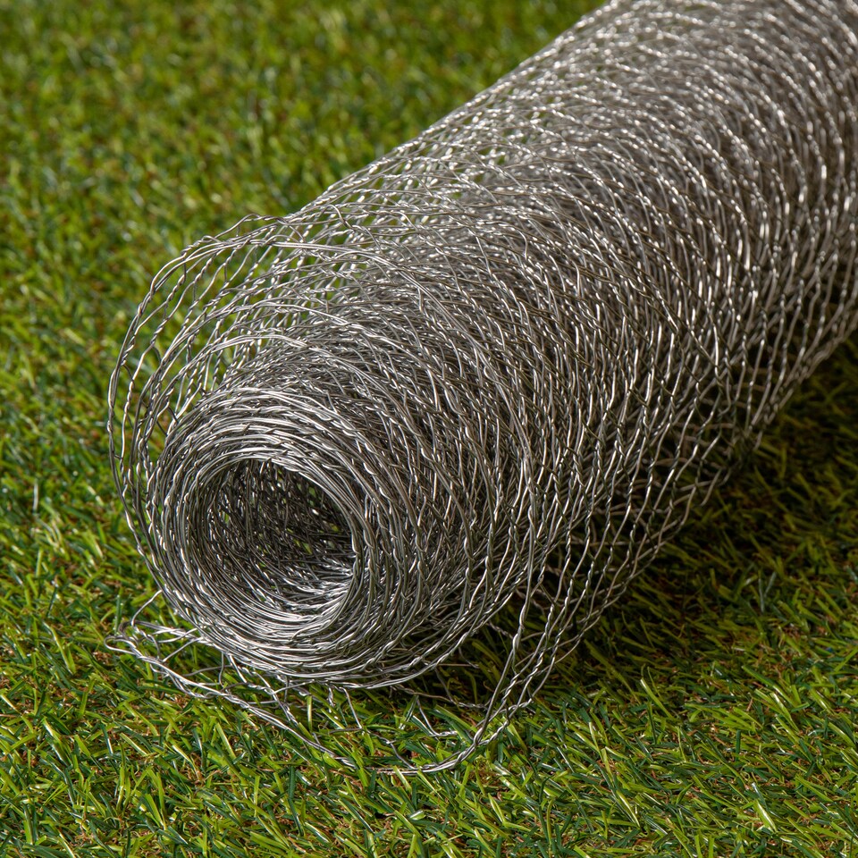 image 1 of 4m x 90cm of 13mm Chicken Wire Mesh Netting for Gardens / Pets / Ponds | Silver | Silver | 1