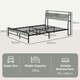 image 7 of HOMCOM LED King Bed Frame with Charging Station, 150 x 200cm, Cement Grey