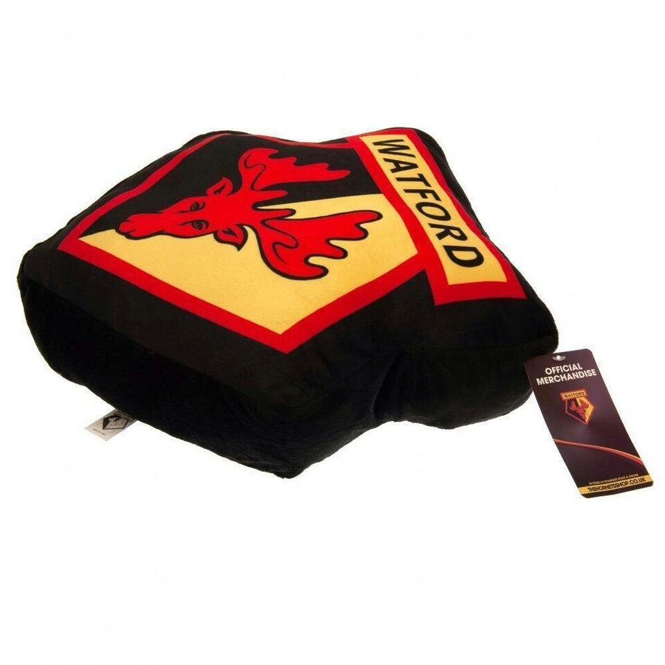 image 1 of Watford FC Crest Filled Cushion - Black/Red - One Size