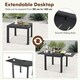 image 3 of COSTWAY Patio Dining Table 80-160cm 4-6 Person Grey