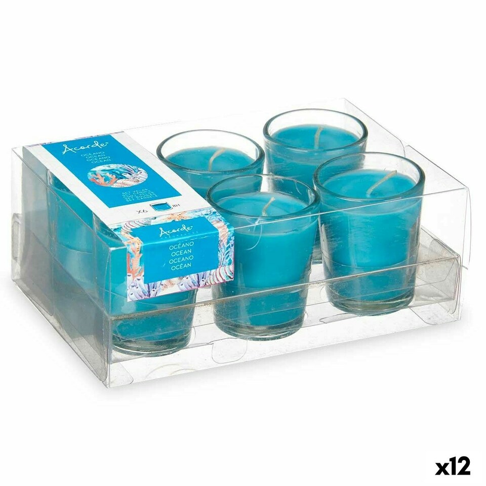 image 1 of Scented Candle Set Acorde 48-E-AR Ocean Glass (12 Units) N/A