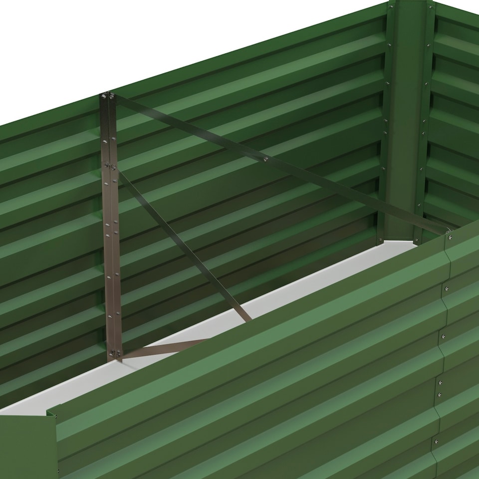 image 1 of (180 x 90 x 59 cm, Green) Outsunny Galvanised Raised Bed for Garden