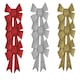 image 1 of Pack of 9 Christmas Red, Gold, Silver Present Gift Bows