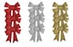 image 1 of Pack of 9 Christmas Red, Gold, Silver Present Gift Bows