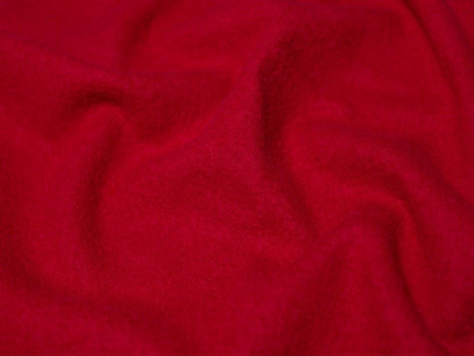 Minerva Core Range Red 100% Pure Boiled Wool Coating Fabric for Dressmaking, 140cm / 55" Wide - per metre