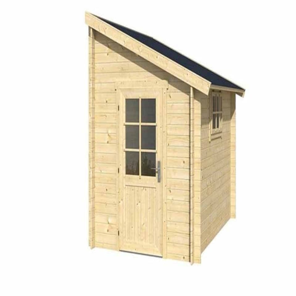 image 1 of Jura-Log Cabin, Wooden Garden Room, Timber Summerhouse, Home Office - L214.6 x W295 x H267.9 cm Brown