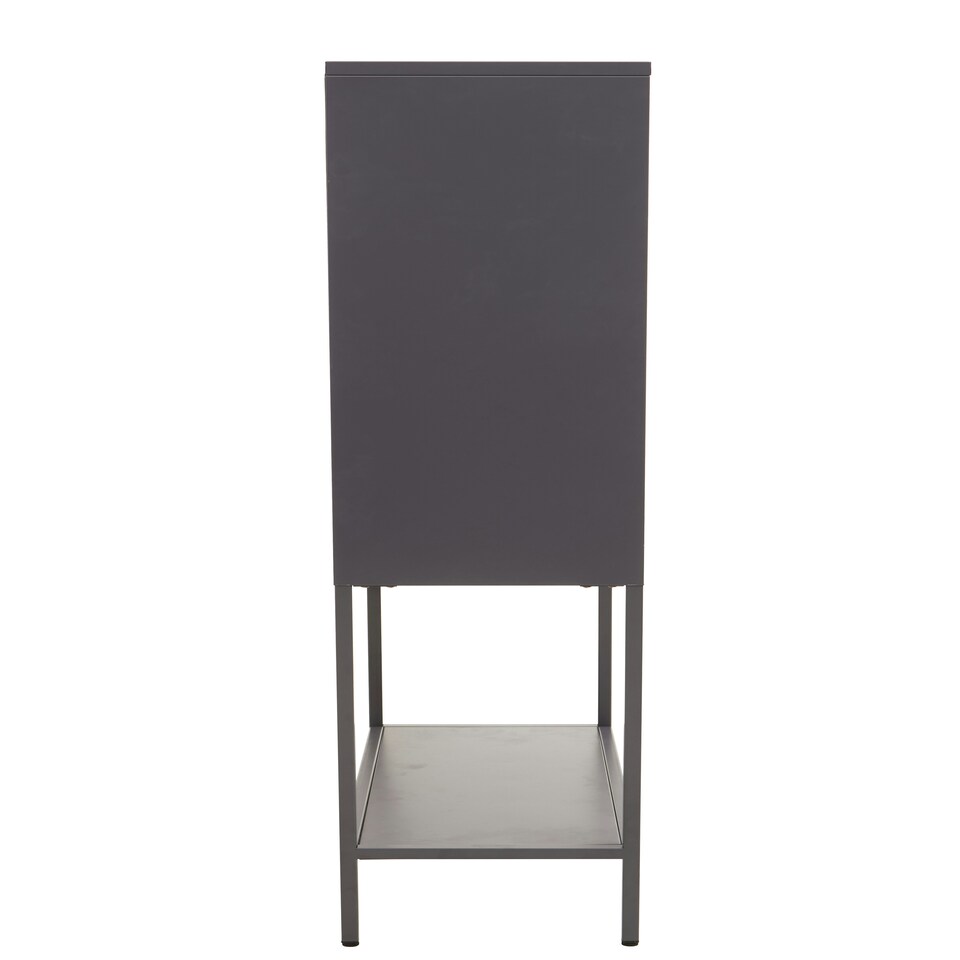 image 1 of Interiors by Premier Adjustable Two Door Grey Cabinet With Shelf, Sleek Design Bedorom Cabinet, Versatile Storage Shelving Cabinet Grey