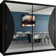 image 5 of Sleek Sliding Wardrobe 203cm with Curved Mirror Design | White, Black, Grey Finish White | White203cm 