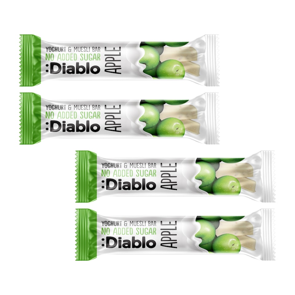 image 1 of Diablo No Added Sugar Yoghurt and Apple Muesli Bar 30g 4 Pack