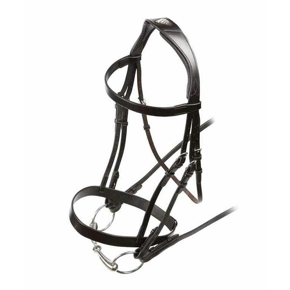 Velociti Hunter Leather Horse Cavesson Bridle - Havana - Full
