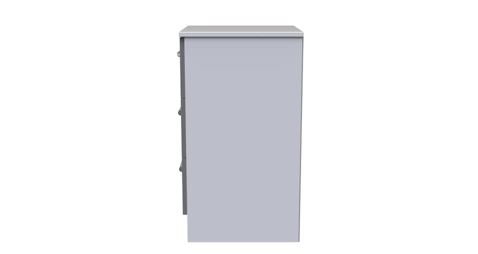 image 1 of Trent 3 Drawer Bedside Cabinet in Dusk Grey & White Matt (Ready Assembled) | Grey | Dusk Grey & White Matt