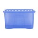 image 3 of Wham Crystal 5 x 60L Stackable Plastic Storage Boxes with Lids Blue