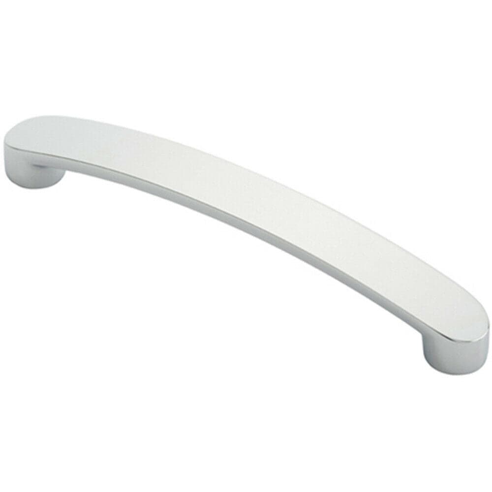 Loops Flat Fronted Bow Pull Handle 140 x 12mm 128mm Fixing Centres Polished Chrome