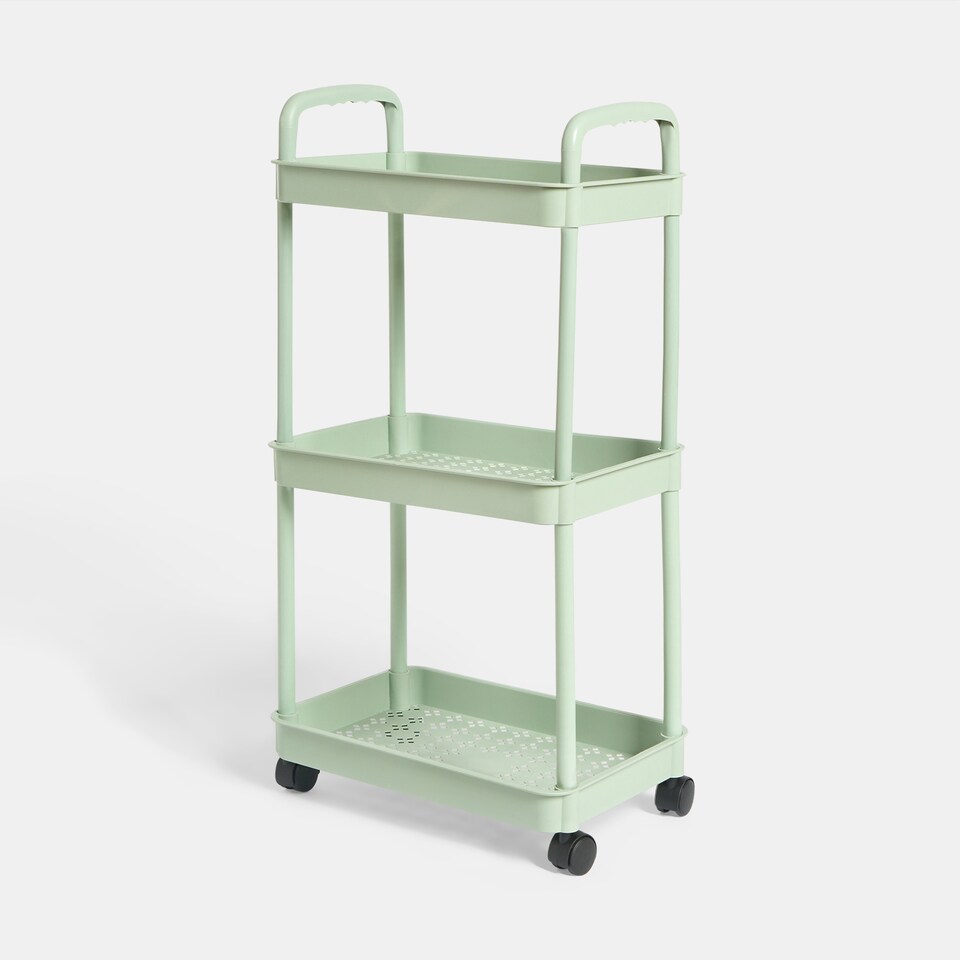 image 1 of OHS 3 Tier Storage Trolley Cart Bathroom Kitchen Rolling Organiser