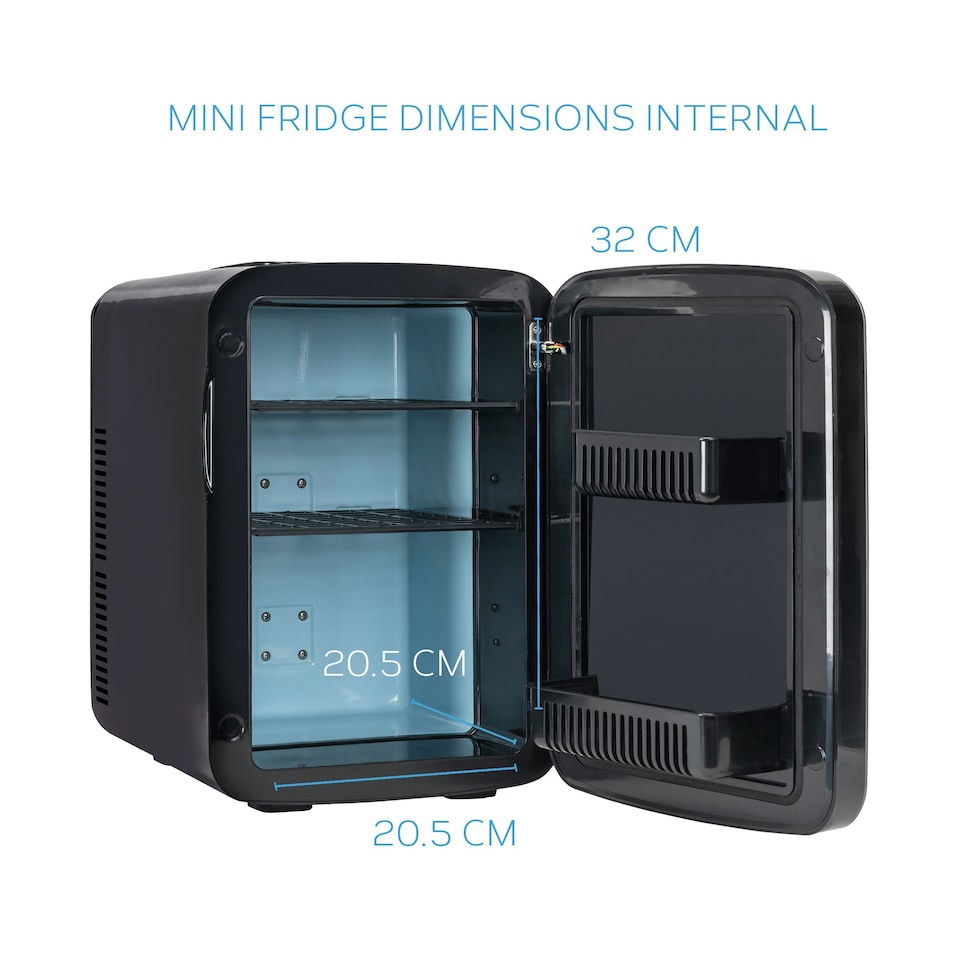 image 1 of MONCOOK Mini Fridge For Bedrooms - Small, Portable & Quiet - Glass Door Mini Fridge For Skincare, Food & Drinks - Cooling & Warming Function - 15L Black