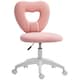 image 9 of HOMCOM Armless Heart Desk Chair, Makeup Vanity Chair for Home, Pink | Pink