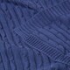 image 4 of Homescapes Cotton Cable Knit Throw - Navy Blue - 150 x 200 cm Blue