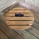image 2 of Tom Chambers Handcrafted Heavy Duty Round Traditional Wood Garden Patio Plant Flower Pot Stand Caddy Trolley Dolly on Strong Metal Castor Wheels Large 50cm Brown