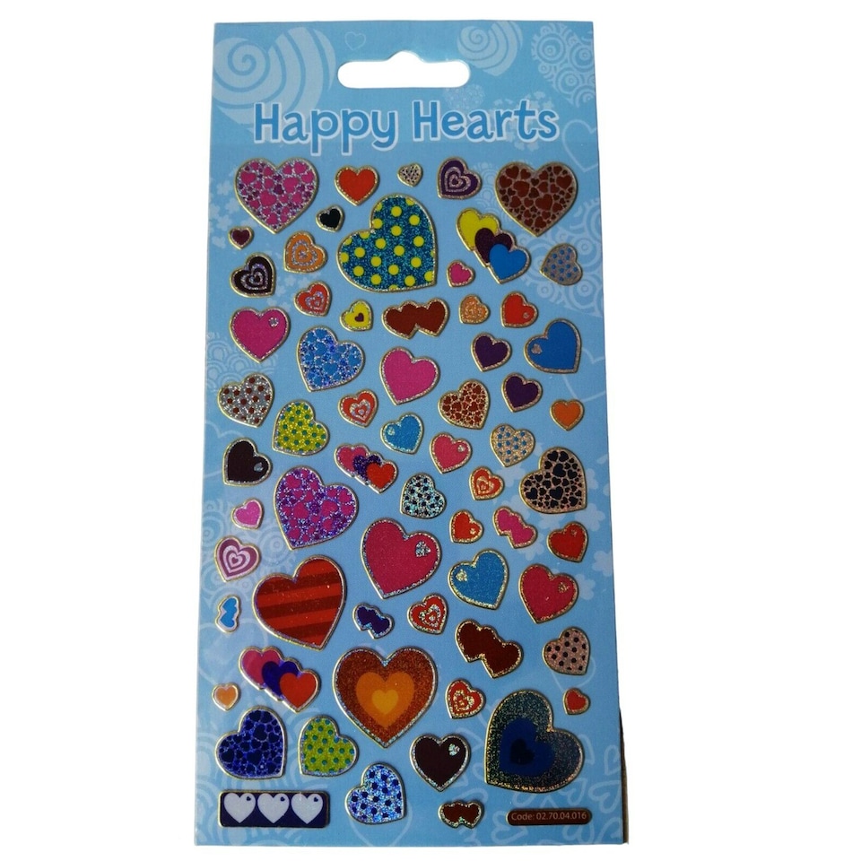 Paper Projects Reusable Sparkling Hearts Stickers - Multicoloured - One Size