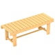 image 2 of Outsunny Wooden Garden Bench, 2 Seater Outdoor Bench, Fir Wood Backless Patio Loveseat with Slatted Seat for Park, 110 x 38 x 35 cm, 1 Piece, Natural Wood Finish
