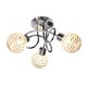 image 2 of Cafe - Chrome with Striped Glass 3 Light Flush Ceiling Light | Chrome | White | 1