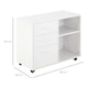 image 7 of HOMCOM Freestanding Storage Cabinet w/ 3 Drawers 2 Shelves 4 Wheels Office White