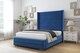 image 2 of Sloomy Sterling Navy Plush Bed Frame With Mattress With 50"  Upholstered Wingback Headboard 4'6 Double