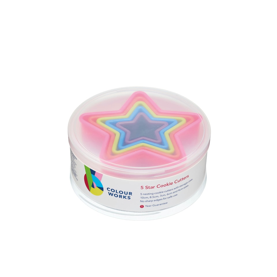image 1 of Colourworks Star Shaped Cookie Cutters Set of 5