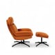image 4 of Velvet Orange Brenna Swivel Armchair with Footstool