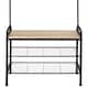image 8 of Coat Stand - shoe rack, seat, 2 shelves and 9 coat hooks | Brown | industrial wood light, oak Sonoma | One Size | 1
