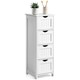 image 1 of Christow Bathroom Drawer Cabinet White Wood Storage Unit With 4 Deep Drawers