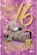 image 1 of Bear Surrounded by Gifts 16th Birthday Card