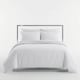 image 1 of Luxury Satin Stripe Duvet Cover Set T250 Cotton Rich Soft Bed Linen | White | Single