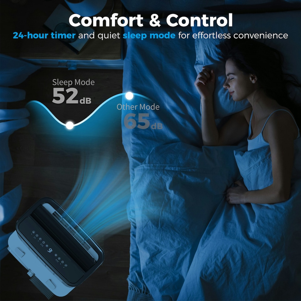 image 1 of HOMCOM 12000 BTU Portable Air Conditioner Unit with WiFi Smart App, 26m²