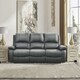 image 4 of Faux Leather 3 Seat Reclining Sofa In Dark Grey