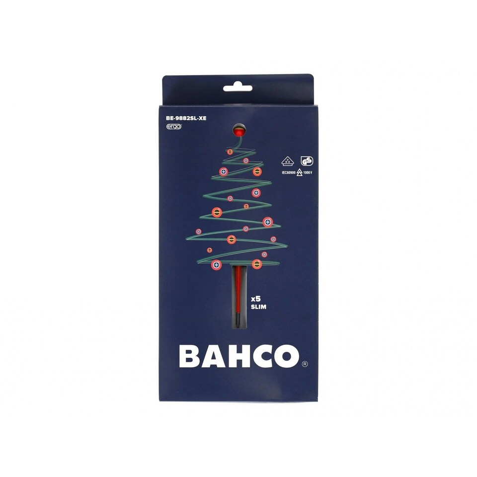 Bahco Xmas Be-9882sl Ergo Slim Vde Insulated Screwdriver Set, 5 Piece - Multi Colour - One Size