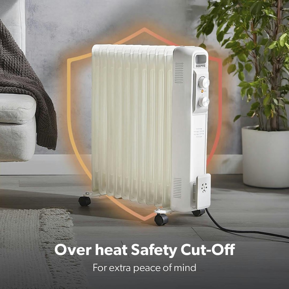 image 1 of GEEPAS Oil Filled Radiator Heater 2500W, 11 Fin