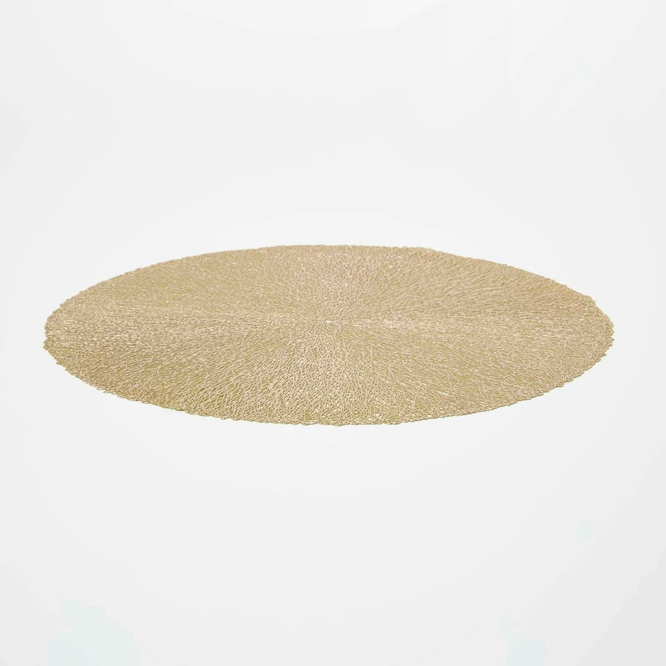 image 1 of Homescapes Set of 4 Round Decorative Gold Placemats