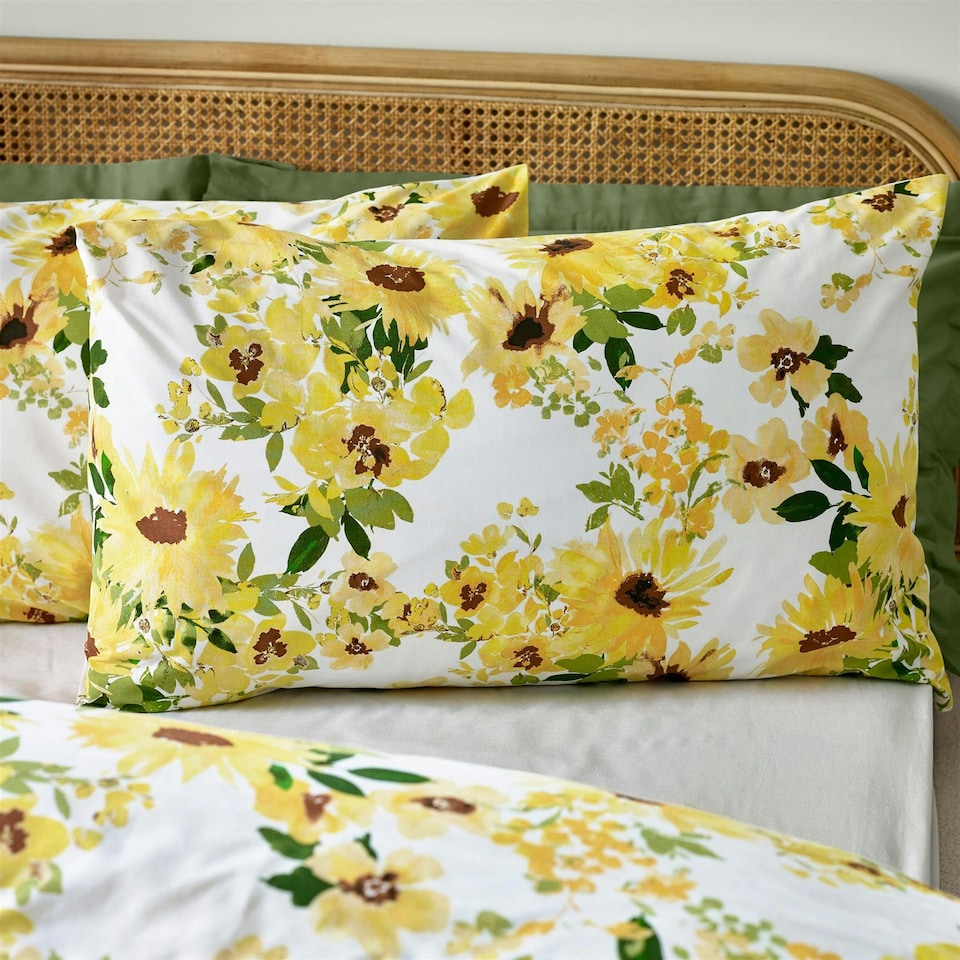 image 1 of Catherine Lansfield Sunflowers Yellow Duvet Cover Set Yellow | King