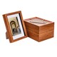 image 1 of Nicola Spring A5 (6 x 8") Photo Frames - Dark Wood/White Mount - 3D Picture Frame Box Portrait Display Case (23.5 x 17cm) Set of 5