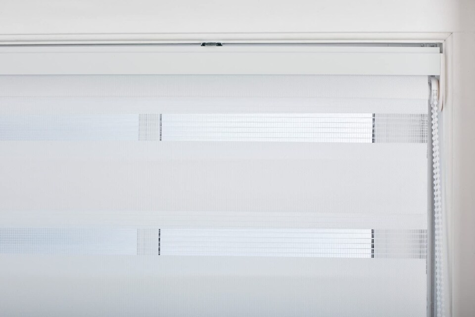 image 1 of Day and Night Zebra Roller Blind 180cm Wide x 165cm Long | White | White