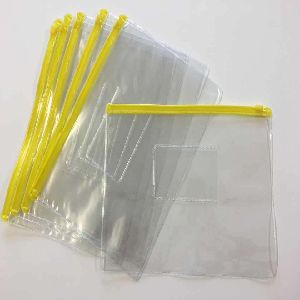 image 1 of Pack of 12 A5 Yellow Zip Zippy Bags