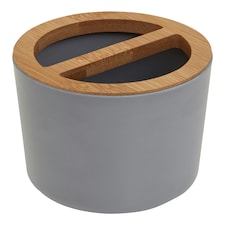 Interiors by Premier Luxe Grey Toothbrush Holder With Divider, Sustainable Toothbrush Cup, Eco-friendly Toothbrush Holder Set