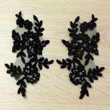 Black Naomi Appliques for Dressmaking - per pack